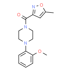 ChemSpider 2D Image | [4-(2-methoxyphenyl)piperazino](5-methylisoxazol-3-yl)methanone | C16H19N3O3