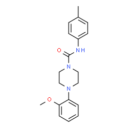 ChemSpider 2D Image | 4-(2-Methoxyphenyl)-N-(4-methylphenyl)-1-piperazinecarboxamide | C19H23N3O2