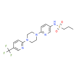 ChemSpider 2D Image | N-(6-{4-[5-(trifluoromethyl)pyridin-2-yl]piperazino}pyridin-3-yl)propane-1-sulfonamide | C18H22F3N5O2S