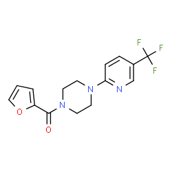 ChemSpider 2D Image | 2-furyl{4-[5-(trifluoromethyl)pyridin-2-yl]piperazino}methanone | C15H14F3N3O2