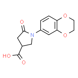ChemSpider 2D Image | 1-(2,3-Dihydro-1,4-benzodioxin-6-yl)-5-oxo-3-pyrrolidinecarboxylic acid | C13H13NO5