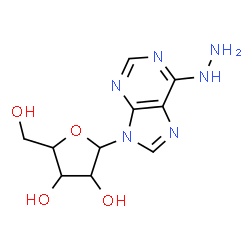 ChemSpider 2D Image | 6-Hydrazino-9-pentofuranosyl-9H-purine | C10H14N6O4