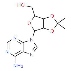 ChemSpider 2D Image | 9-(2,3-O-Isopropylidenepentofuranosyl)-9H-purin-6-amine | C13H17N5O4