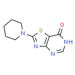 ChemSpider 2D Image | 2-(1-Piperidinyl)[1,3]thiazolo[4,5-d]pyrimidin-7(4H)-one | C10H12N4OS