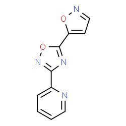 ChemSpider 2D Image | 2-(5-isoxazol-5-yl-1,2,4-oxadiazol-3-yl)pyridine | C10H6N4O2