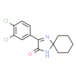 ChemSpider 2D Image | 3-(3,4-Dichlorophenyl)-1,4-diazaspiro[4.5]dec-3-en-2-one | C14H14Cl2N2O