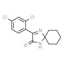 ChemSpider 2D Image | 3-(2,4-Dichlorophenyl)-1,4-diazaspiro[4.5]dec-3-en-2-one | C14H14Cl2N2O