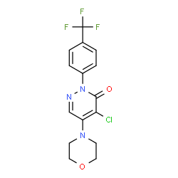 ChemSpider 2D Image | 4-chloro-5-morpholino-2-[4-(trifluoromethyl)phenyl]pyridazin-3(2H)-one | C15H13ClF3N3O2