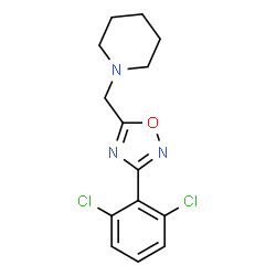 ChemSpider 2D Image | 3-(2,6-dichlorophenyl)-5-(piperidinomethyl)-1,2,4-oxadiazole | C14H15Cl2N3O