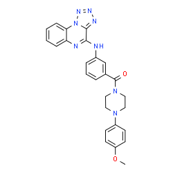 ChemSpider 2D Image | [4-(4-Methoxyphenyl)-1-piperazinyl][3-(tetrazolo[1,5-a]quinoxalin-4-ylamino)phenyl]methanone | C26H24N8O2