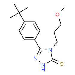 ChemSpider 2D Image | 5-(4-tert-Butylphenyl)-4-(3-methoxypropyl)-2,4-dihydro-3H-1,2,4-triazole-3-thione | C16H23N3OS