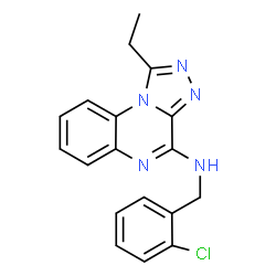 ChemSpider 2D Image | N-(2-Chlorobenzyl)-1-ethyl[1,2,4]triazolo[4,3-a]quinoxalin-4-amine | C18H16ClN5