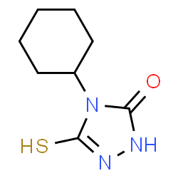 ChemSpider 2D Image | 4-cyclohexyl-5-sulfanyl-4H-1,2,4-triazol-3-ol | C8H13N3OS