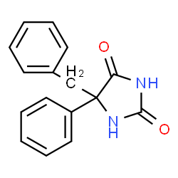 ChemSpider 2D Image | 5-Benzyl-5-phenyl-2,4-imidazolidinedione | C16H14N2O2
