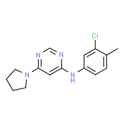 ChemSpider 2D Image | N-(3-chloro-4-methylphenyl)-6-(pyrrolidin-1-yl)pyrimidin-4-amine | C15H17ClN4