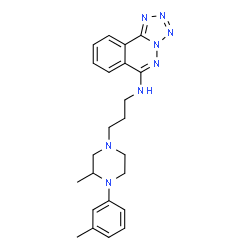 ChemSpider 2D Image | N-{3-[3-Methyl-4-(3-methylphenyl)-1-piperazinyl]propyl}tetrazolo[5,1-a]phthalazin-6-amine | C23H28N8