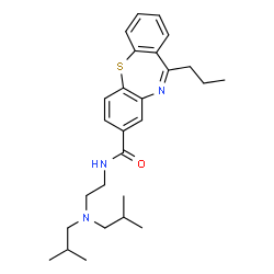 ChemSpider 2D Image | N-[2-(Diisobutylamino)ethyl]-11-propyldibenzo[b,f][1,4]thiazepine-8-carboxamide | C27H37N3OS