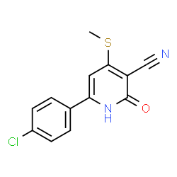 ChemSpider 2D Image | 6-(4-chlorophenyl)-2-hydroxy-4-(methylthio)nicotinonitrile | C13H9ClN2OS