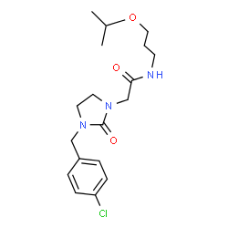 ChemSpider 2D Image | 2-[3-(4-Chlorobenzyl)-2-oxo-1-imidazolidinyl]-N-(3-isopropoxypropyl)acetamide | C18H26ClN3O3