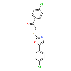 ChemSpider 2D Image | 1-(4-chlorophenyl)-2-{[5-(4-chlorophenyl)-1,3-oxazol-2-yl]thio}ethan-1-one | C17H11Cl2NO2S