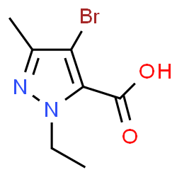 ChemSpider 2D Image | 4-Bromo-1-ethyl-3-methyl-1H-pyrazole-5-carboxylic acid | C7H9BrN2O2