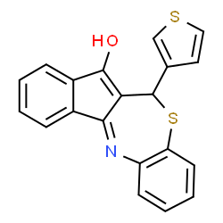 ChemSpider 2D Image | 6-(3-Thienyl)-6H-benzo[b]indeno[1,2-e][1,4]thiazepin-5-ol | C20H13NOS2