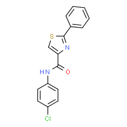 ChemSpider 2D Image | N-(4-Chlorophenyl)-2-phenyl-1,3-thiazole-4-carboxamide | C16H11ClN2OS