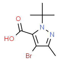 ChemSpider 2D Image | 4-bromo-1-(tert-butyl)-3-methyl-1H-pyrazole-5-carboxylic acid | C9H13BrN2O2