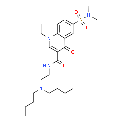 ChemSpider 2D Image | N-[2-(Dibutylamino)ethyl]-6-(dimethylsulfamoyl)-1-ethyl-4-oxo-1,4-dihydro-3-quinolinecarboxamide | C24H38N4O4S