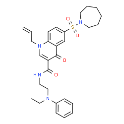 ChemSpider 2D Image | 1-Allyl-6-(1-azepanylsulfonyl)-N-{2-[ethyl(phenyl)amino]ethyl}-4-oxo-1,4-dihydro-3-quinolinecarboxamide | C29H36N4O4S