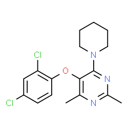 ChemSpider 2D Image | 5-(2,4-Dichlorophenoxy)-2,4-dimethyl-6-(1-piperidinyl)pyrimidine | C17H19Cl2N3O