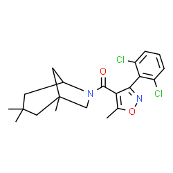 ChemSpider 2D Image | [3-(2,6-dichlorophenyl)-5-methylisoxazol-4-yl](1,3,3-trimethyl-6-azabicyclo[3.2.1]oct-6-yl)methanone | C21H24Cl2N2O2