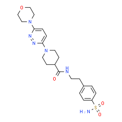 ChemSpider 2D Image | 1-[6-(4-Morpholinyl)-3-pyridazinyl]-N-[2-(4-sulfamoylphenyl)ethyl]-4-piperidinecarboxamide | C22H30N6O4S