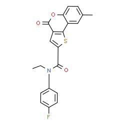 ChemSpider 2D Image | N-Ethyl-N-(4-fluorophenyl)-8-methyl-4-oxo-4H-thieno[3,2-c]chromene-2-carboxamide | C21H16FNO3S