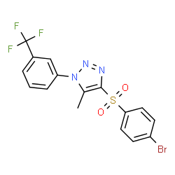 ChemSpider 2D Image | 4-[(4-Bromophenyl)sulfonyl]-5-methyl-1-[3-(trifluoromethyl)phenyl]-1H-1,2,3-triazole | C16H11BrF3N3O2S