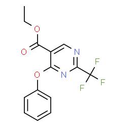 ChemSpider 2D Image | Ethyl 4-phenoxy-2-(trifluoromethyl)-5-pyrimidinecarboxylate | C14H11F3N2O3