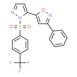 ChemSpider 2D Image | 3-phenyl-5-(1-{[4-(trifluoromethyl)phenyl]sulfonyl}-1H-pyrazol-5-yl)isoxazole | C19H12F3N3O3S