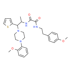 ChemSpider 2D Image | N-[2-(4-Methoxyphenyl)ethyl]-N'-{1-[4-(2-methoxyphenyl)-1-piperazinyl]-1-(2-thienyl)-2-propanyl}ethanediamide | C29H36N4O4S