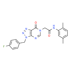 ChemSpider 2D Image | N-(2,5-Dimethylphenyl)-2-[3-(4-fluorobenzyl)-7-oxo-3,7-dihydro-6H-[1,2,3]triazolo[4,5-d]pyrimidin-6-yl]acetamide | C21H19FN6O2