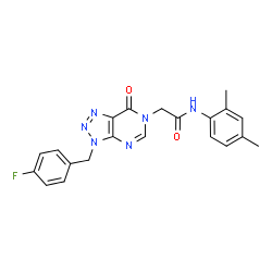 ChemSpider 2D Image | N-(2,4-Dimethylphenyl)-2-[3-(4-fluorobenzyl)-7-oxo-3,7-dihydro-6H-[1,2,3]triazolo[4,5-d]pyrimidin-6-yl]acetamide | C21H19FN6O2