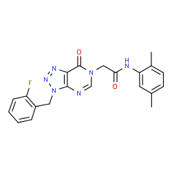 ChemSpider 2D Image | N-(2,5-Dimethylphenyl)-2-[3-(2-fluorobenzyl)-7-oxo-3,7-dihydro-6H-[1,2,3]triazolo[4,5-d]pyrimidin-6-yl]acetamide | C21H19FN6O2