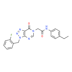 ChemSpider 2D Image | N-(4-Ethylphenyl)-2-[3-(2-fluorobenzyl)-7-oxo-3,7-dihydro-6H-[1,2,3]triazolo[4,5-d]pyrimidin-6-yl]acetamide | C21H19FN6O2