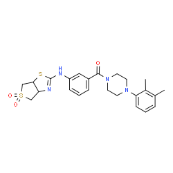 ChemSpider 2D Image | [4-(2,3-Dimethylphenyl)-1-piperazinyl]{3-[(5,5-dioxido-3a,4,6,6a-tetrahydrothieno[3,4-d][1,3]thiazol-2-yl)amino]phenyl}methanone | C24H28N4O3S2