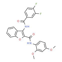ChemSpider 2D Image | 3-[(3,4-Difluorobenzoyl)amino]-N-(2,4-dimethoxyphenyl)-1-benzofuran-2-carboxamide | C24H18F2N2O5