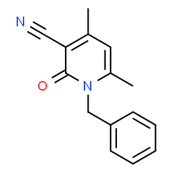 ChemSpider 2D Image | 1-Benzyl-4,6-dimethyl-2-oxo-1,2-dihydro-3-pyridinecarbonitrile | C15H14N2O