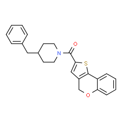 ChemSpider 2D Image | (4-Benzyl-1-piperidinyl)(4H-thieno[3,2-c]chromen-2-yl)methanone | C24H23NO2S