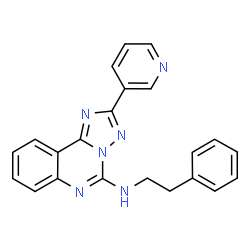 ChemSpider 2D Image | N-(2-Phenylethyl)-2-(3-pyridinyl)[1,2,4]triazolo[1,5-c]quinazolin-5-amine | C22H18N6