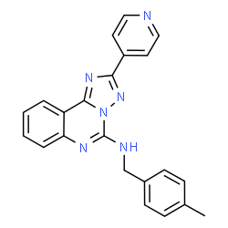 ChemSpider 2D Image | N-(4-Methylbenzyl)-2-(4-pyridinyl)[1,2,4]triazolo[1,5-c]quinazolin-5-amine | C22H18N6