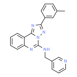 ChemSpider 2D Image | 2-(3-Methylphenyl)-N-(3-pyridinylmethyl)[1,2,4]triazolo[1,5-c]quinazolin-5-amine | C22H18N6