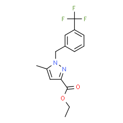 ChemSpider 2D Image | Ethyl 5-methyl-1-[3-(trifluoromethyl)benzyl]-1H-pyrazole-3-carboxylate | C15H15F3N2O2